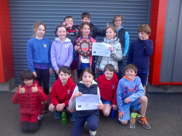 Yester Primary School winners of Small school Cross Country